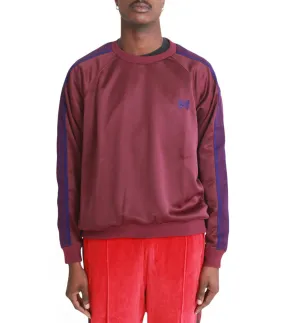 Clean Fit Ski Core Needles Track Crew Neck Shirt Poly Smooth Burgundy