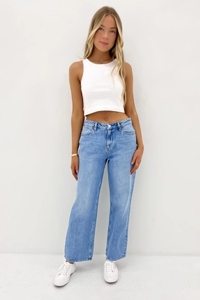 Mid Bella Baggy Jean Suspicion Petite Evening Stroll Stretch Breathable Common Outfit