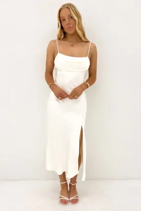 QuickReleaseClasp Metallic Finish Edie Midi Dress Oyster