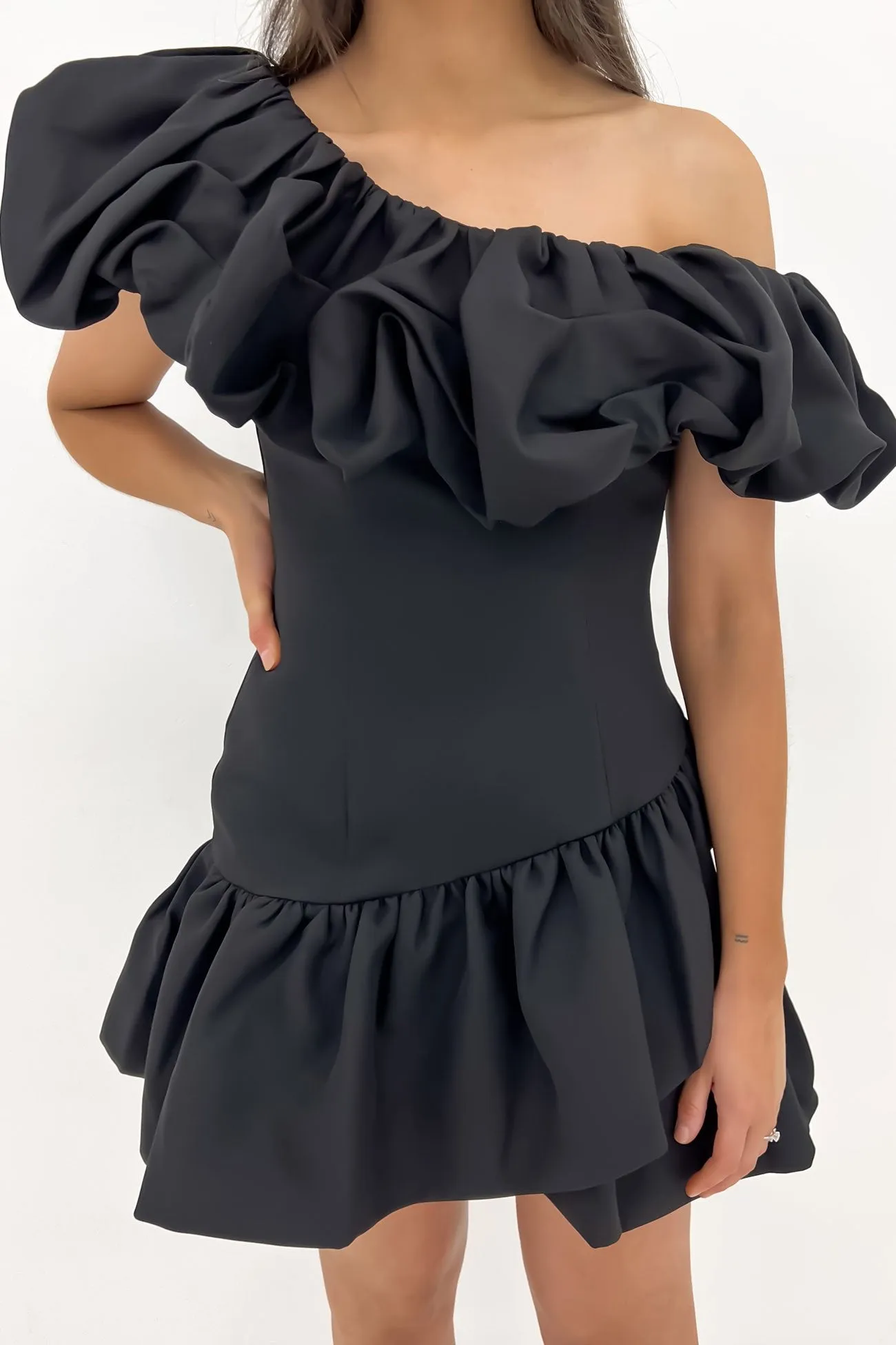 Abba Dress Black Olive Tone