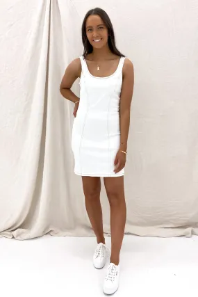 Polite Tone Flattering Layers Alexandra Mini Dress Vintage White
