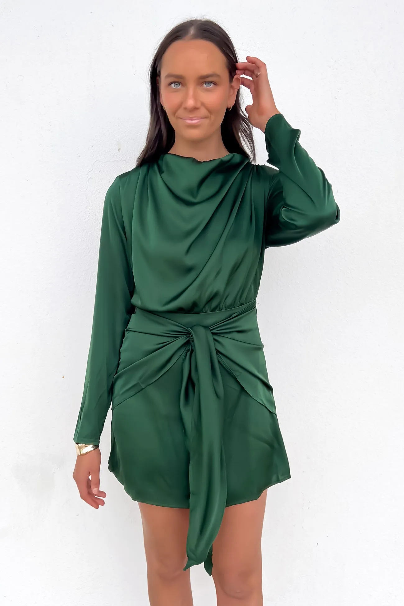 Dinah Mini Dress Emerald Vibrant Look Vibrant color