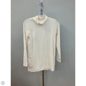 Grid Back Panel Quick Dry Blend Top Long Sleeve Basic By J. Jill In Cream, Size: Xs
