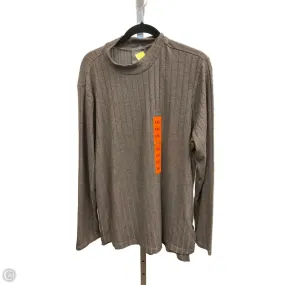 AthleisureCompatible Top Long Sleeve Basic By Matty M In Brown, Size: Xxl