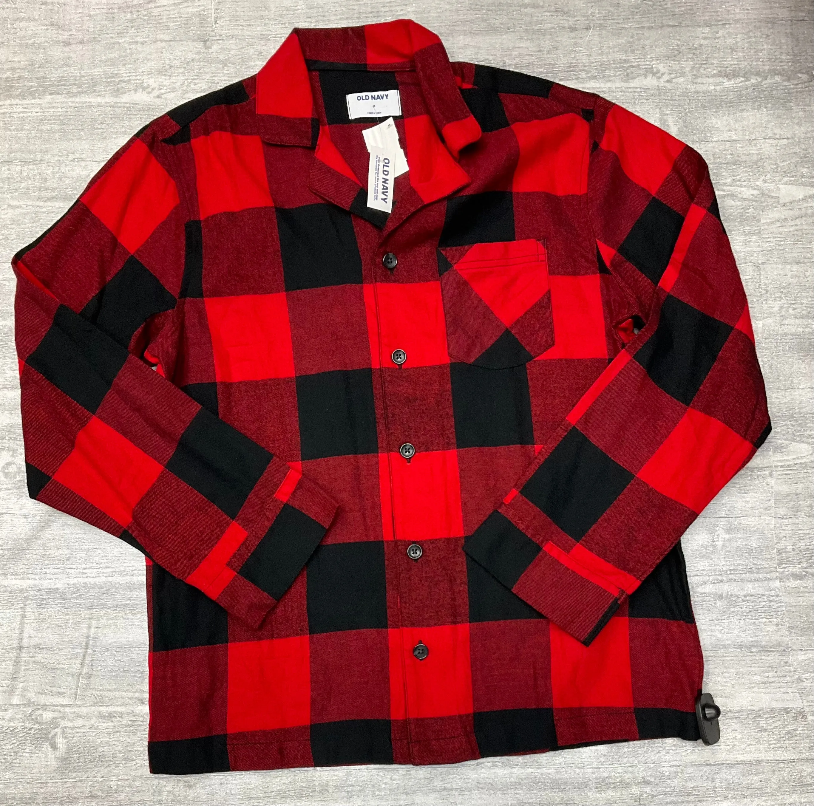 Contrast Stitch Detail QuickPackFoldableDesign Top Long Sleeve Basic By Old Navy In Plaid Pattern, Size: M