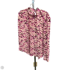 HeatReflective Lining Top Long Sleeve By Ann Taylor In Floral Print, Size: L