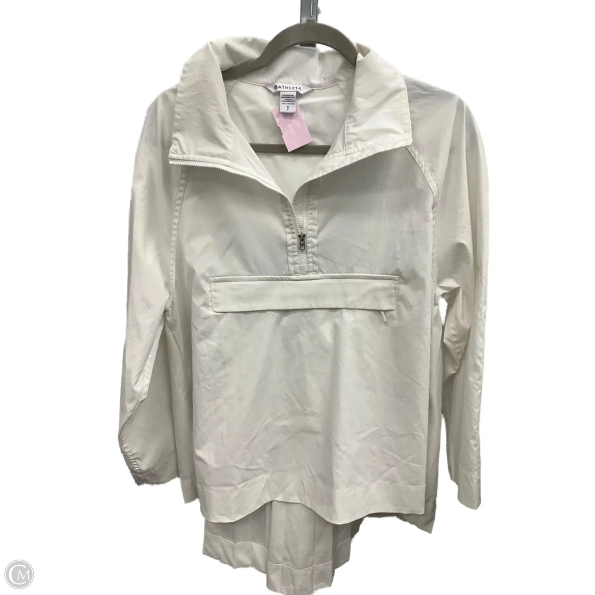 Top Long Sleeve By Athleta In White, Size: S Two Tone Weave EthicallySourcedMaterial