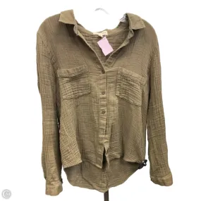 Top Long Sleeve By Cloth & Stone In Green, Size: M Elasticated Hem Durable Reinforced Elbow Patches