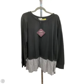 AntiMicrobialLining ReflectiveTrimDetails Top Long Sleeve By Clothes Mentor In Black, Size: 2x
