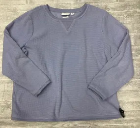 NonChafing Fabric Top Long Sleeve By Denim And Co Qvc In Blue, Size: 1x