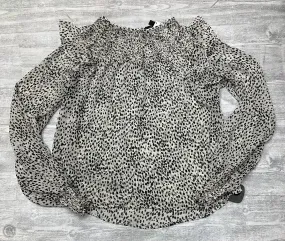 Abrasion Resistant Surface Top Long Sleeve By Express In Polkadot Pattern, Size: M