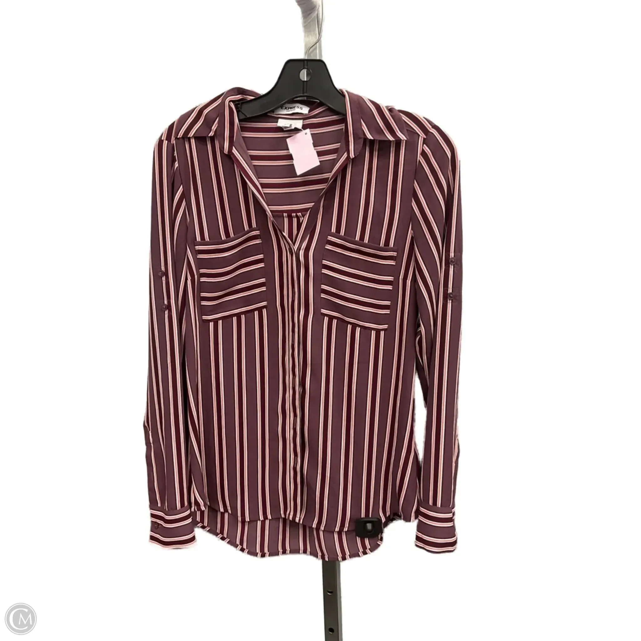 Top Long Sleeve By Express In Striped Pattern, Size: S Creative Glow Easy Go