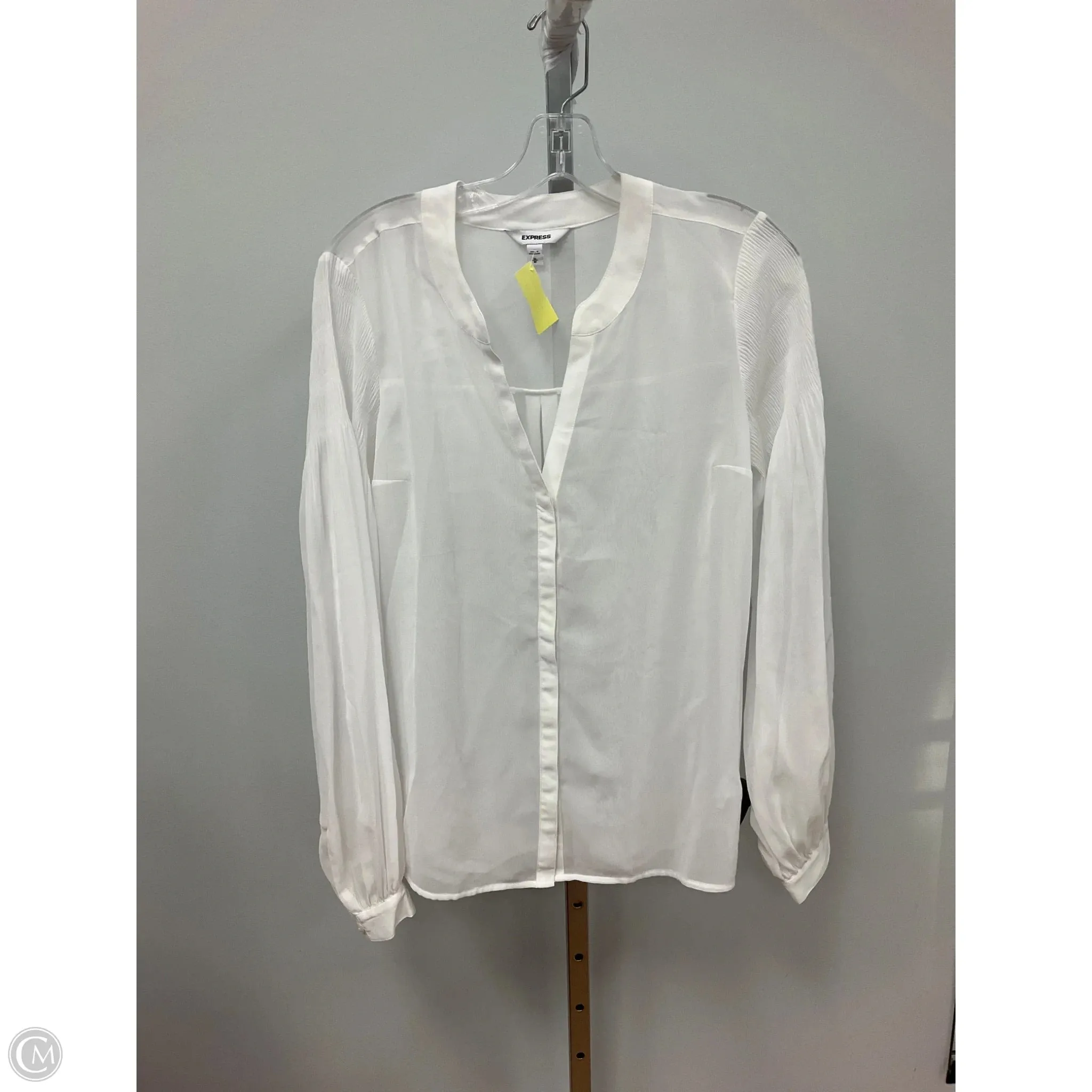 BuiltInLayer Top Long Sleeve By Express In White, Size: M
