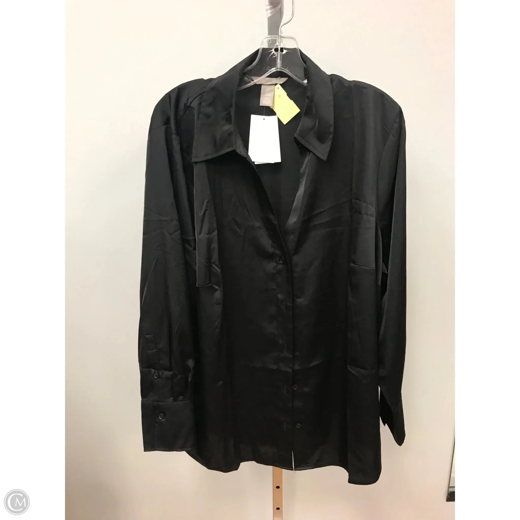 Durable Reinforced Elbow Patches Organic Cotton Blend Top Long Sleeve By H&m In Black, Size: Xl