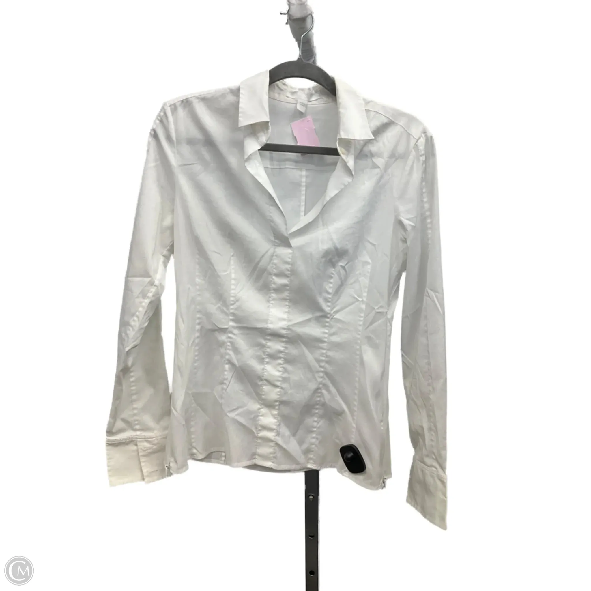 Top Long Sleeve By Hugo Boss In White, Size: 6 Eco Friendly Fabric