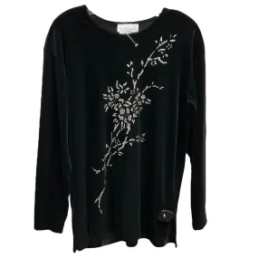 OdorResistant Fabric Top Long Sleeve By Impressions In Black & Silver, Size: S