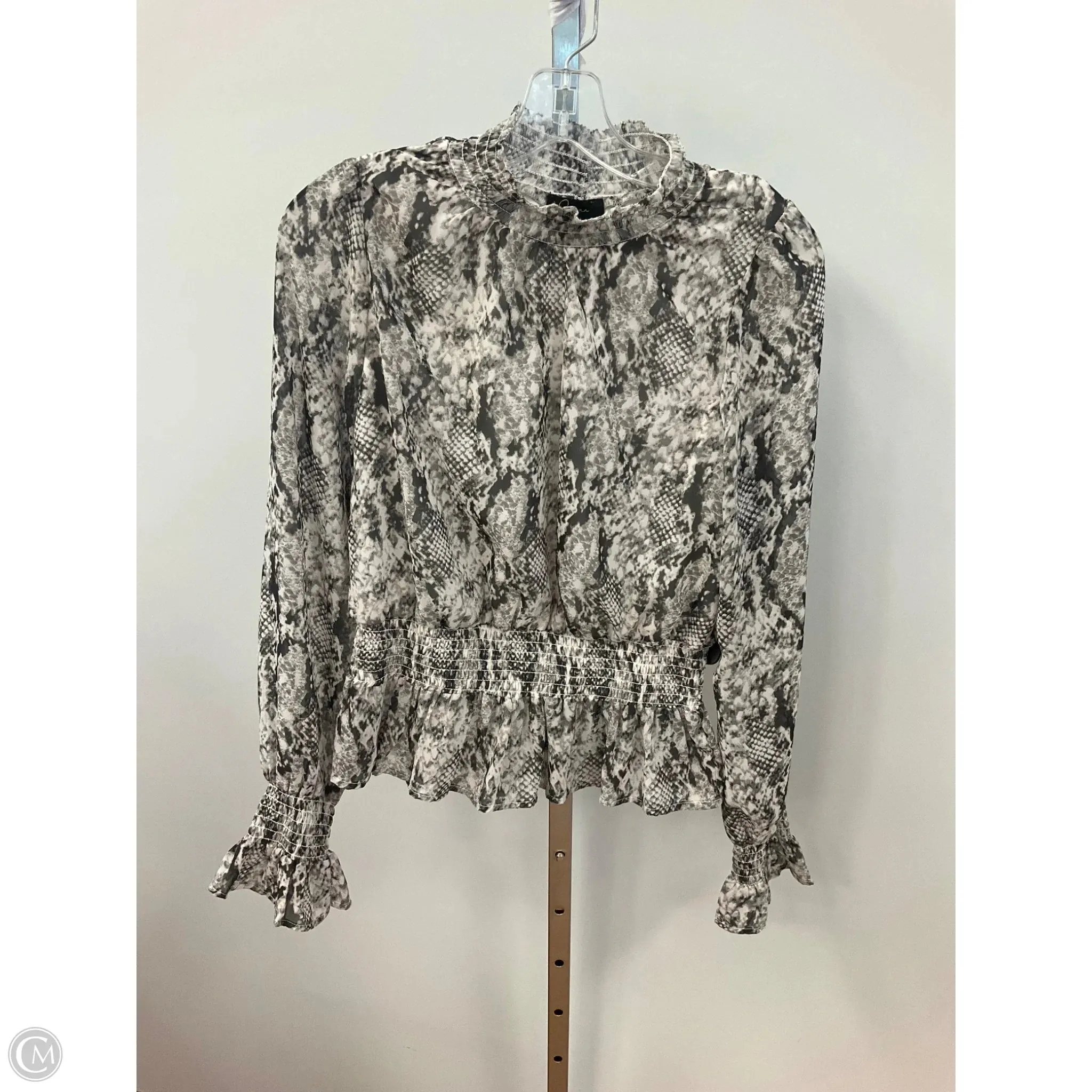Top Long Sleeve By Japna In Snakeskin Print, Size: M Quick-Dry