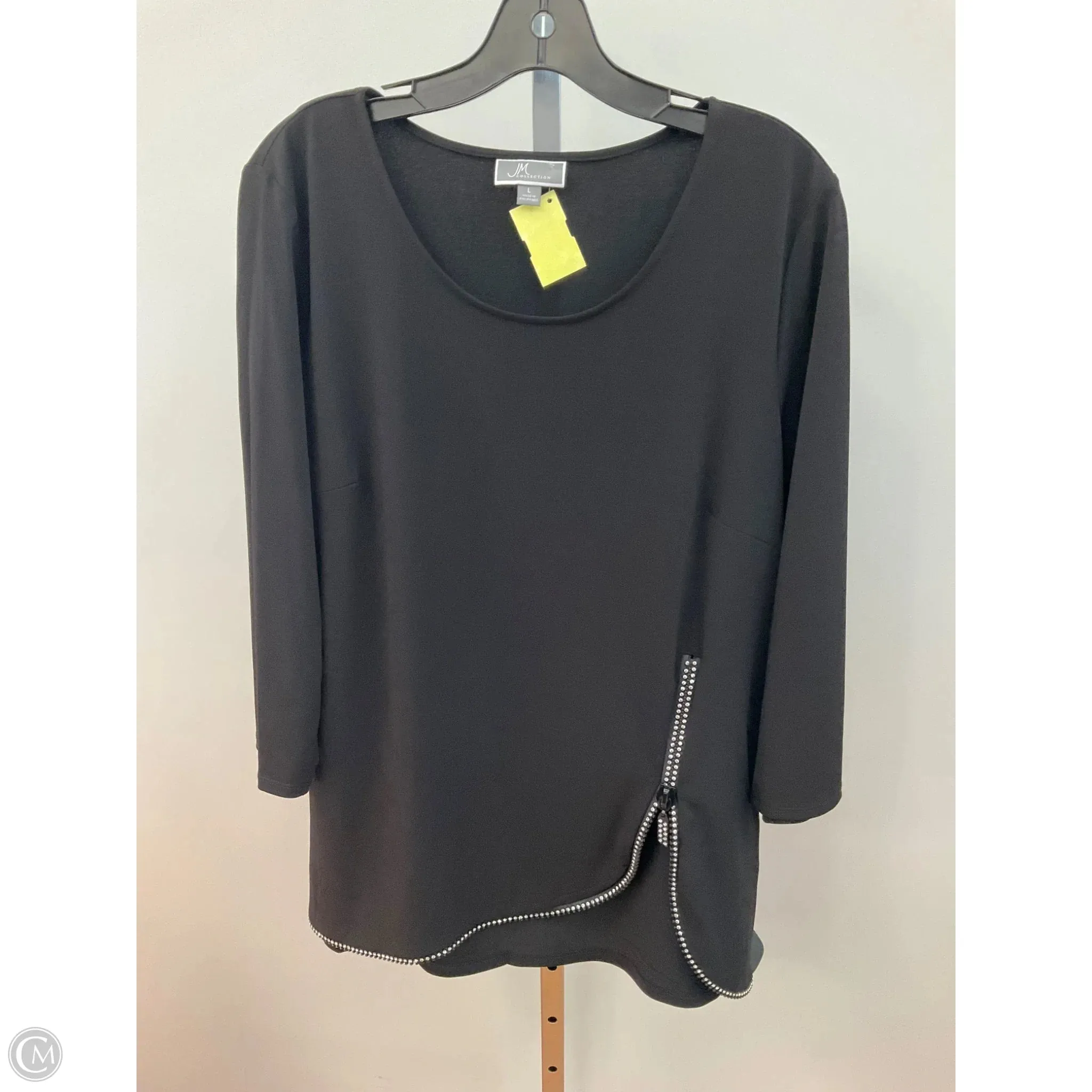 Top Long Sleeve By Jm Collections In Black, Size: L WaterRepellent Focus Fit