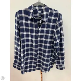 Top Long Sleeve By Lands End In Plaid Pattern, Size: L HighCollared Design