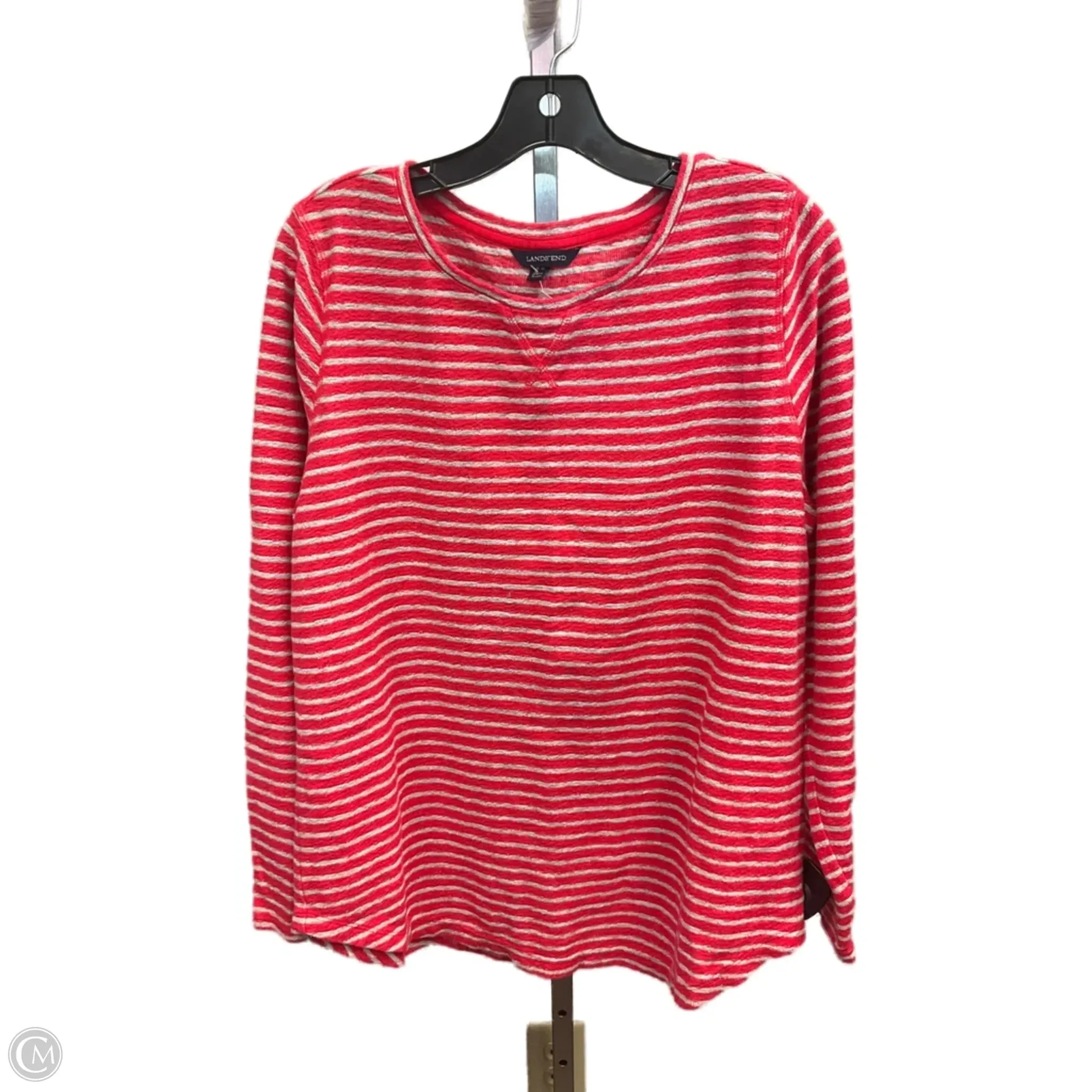 Top Long Sleeve By Lands End In Striped Pattern, Size: L Earth Glow