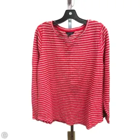 Top Long Sleeve By Lands End In Striped Pattern, Size: L LightweightConstruction