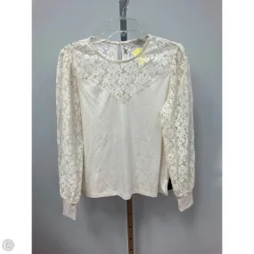 CompactPackability Smile Ease Top Long Sleeve By Loft In Cream, Size: M
