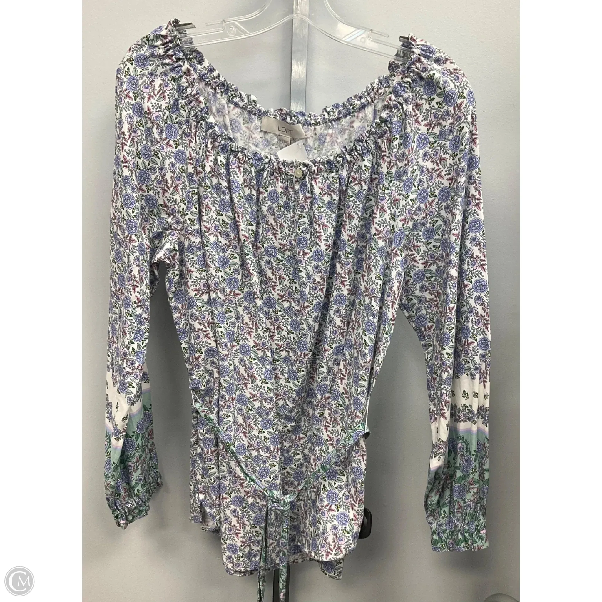Top Long Sleeve By Loft In Floral Print, Size: L NonBindingEdges Metal Core