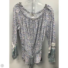 Top Long Sleeve By Loft In Floral Print, Size: L YarnBlend Bohemian style