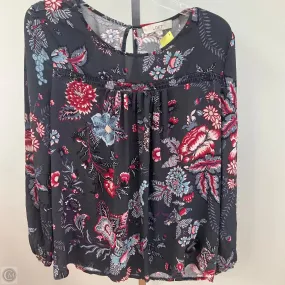 Top Long Sleeve By Loft In Floral Print, Size: Xl Nature Base