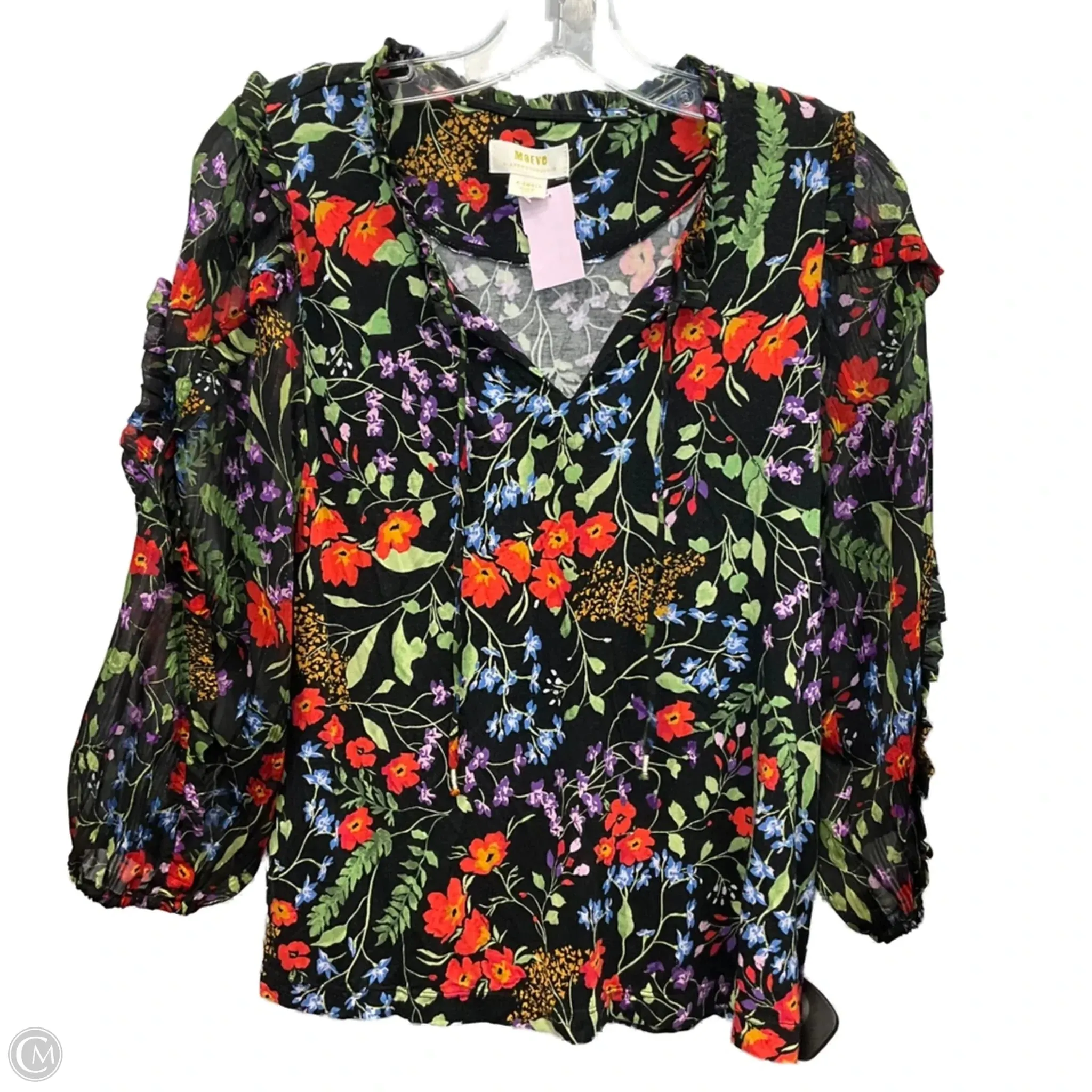 Top Long Sleeve By Maeve In Floral Print, Size: Xs BondedHemline Recycled Polyester Blend