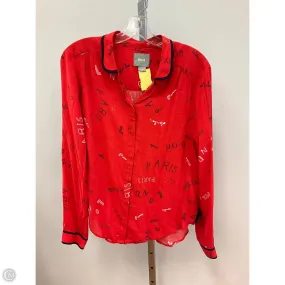 Top Long Sleeve By Maeve In Red, Size: 8 Conscious Fit LayeredPaneling