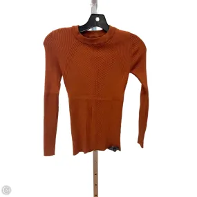 LowMaintenance Material MeshVentilation Top Long Sleeve By Nine West Apparel In Copper, Size: S