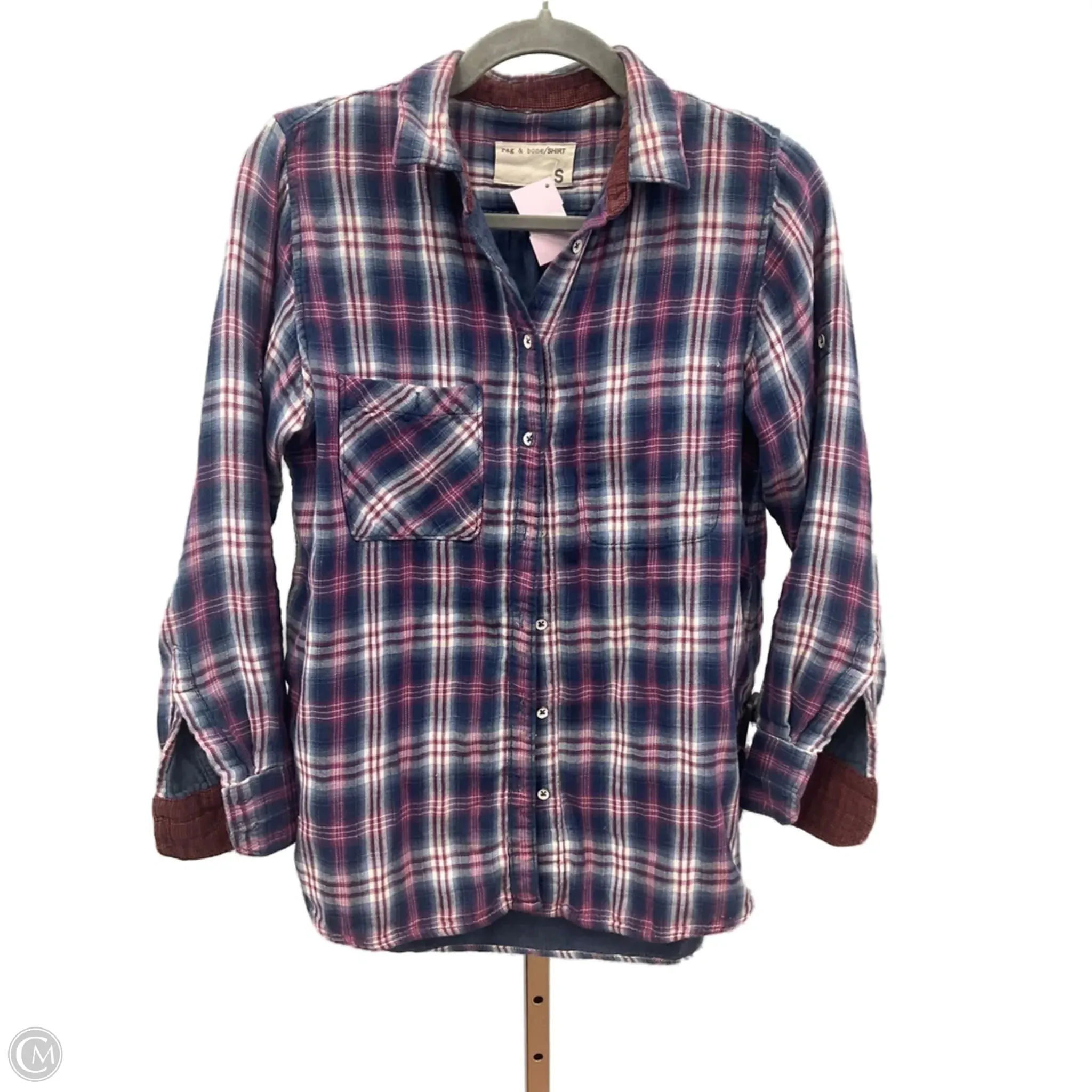Top Long Sleeve By Rag And Bone In Plaid Pattern, Size: S Crown Fit