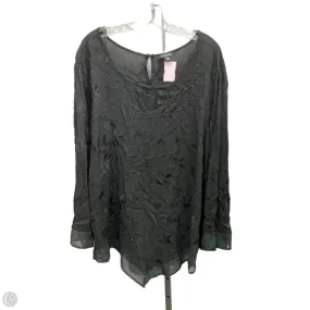 Top Long Sleeve By Roz And Ali In Black, Size: 3x VNeckline