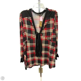 Top Long Sleeve By Suzanne Betro In Plaid Pattern, Size: 2x Sustainable Base