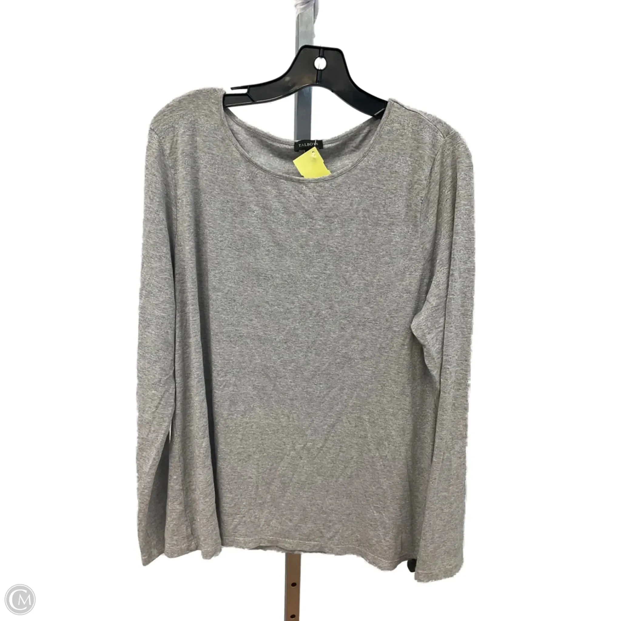 Top Long Sleeve By Talbots In Grey, Size: Xl OdorResistant Fabric