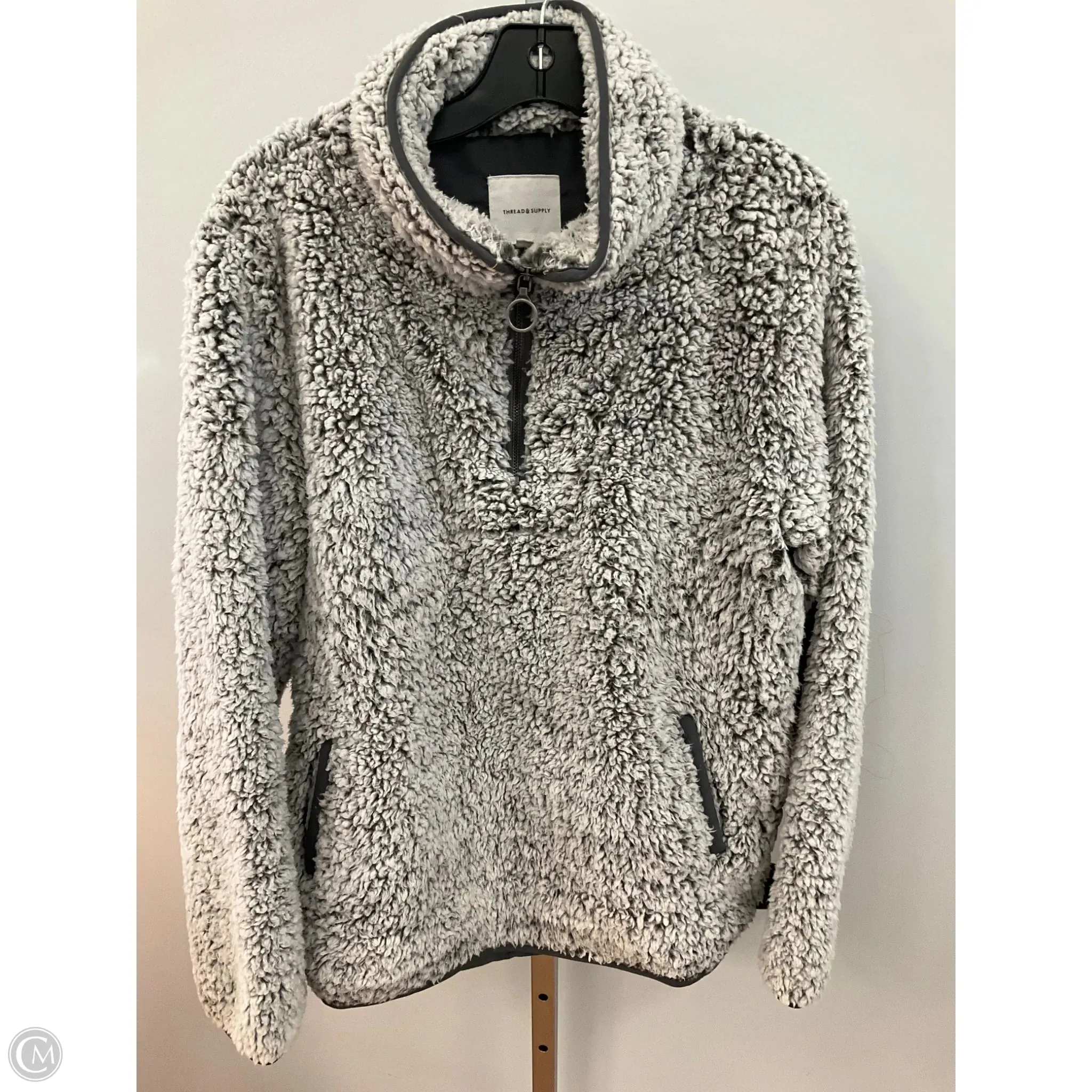 Sunset Scene HighDensity Weave Top Long Sleeve By Thread And Supply In Grey, Size: L