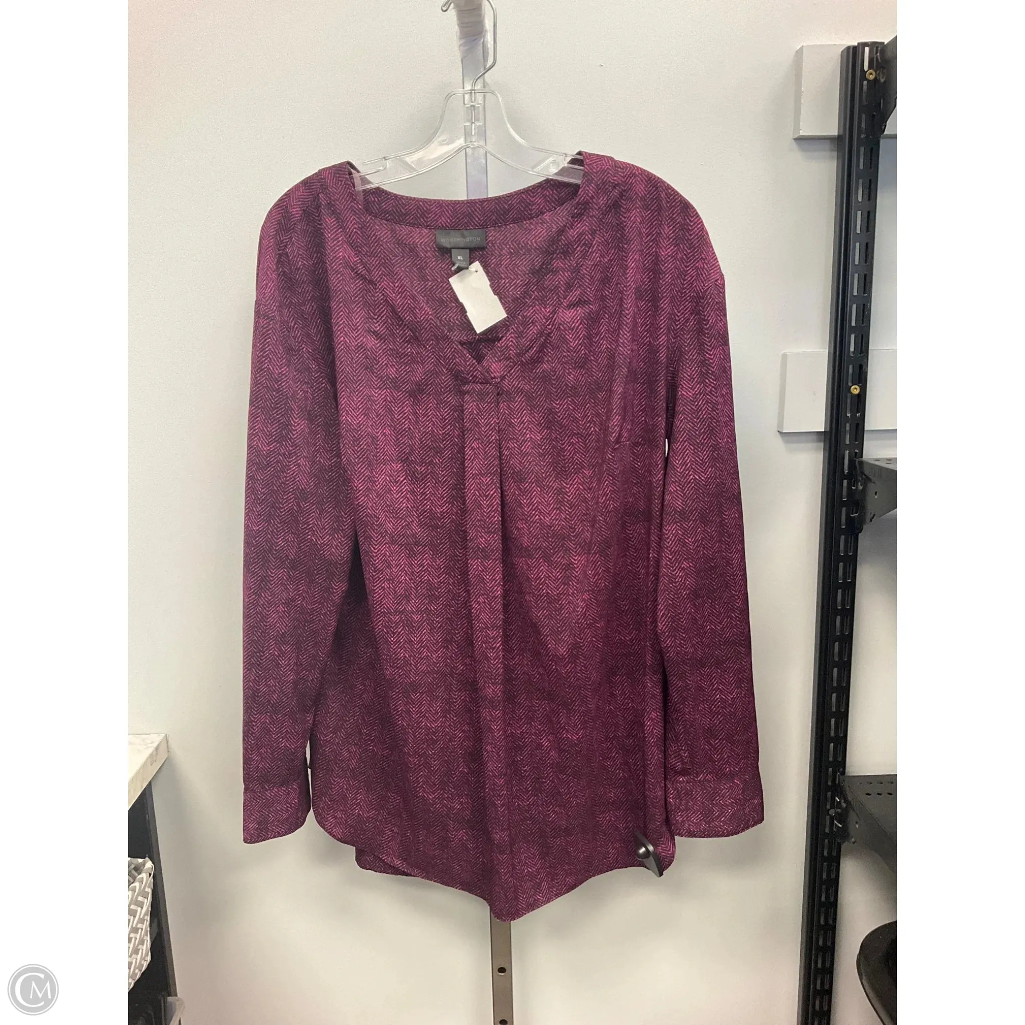 Street Fest Calm Core Top Long Sleeve By Worthington In Purple, Size: Xl