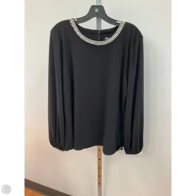 AntiStaticTechnology Top Long Sleeve Designer By Karl Lagerfeld In Black & Cream, Size: L