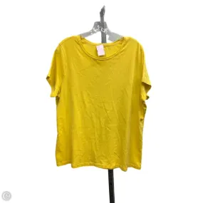RecycledPolyesterBlend Top Short Sleeve Basic By St Johns Bay In Yellow, Size: 2x