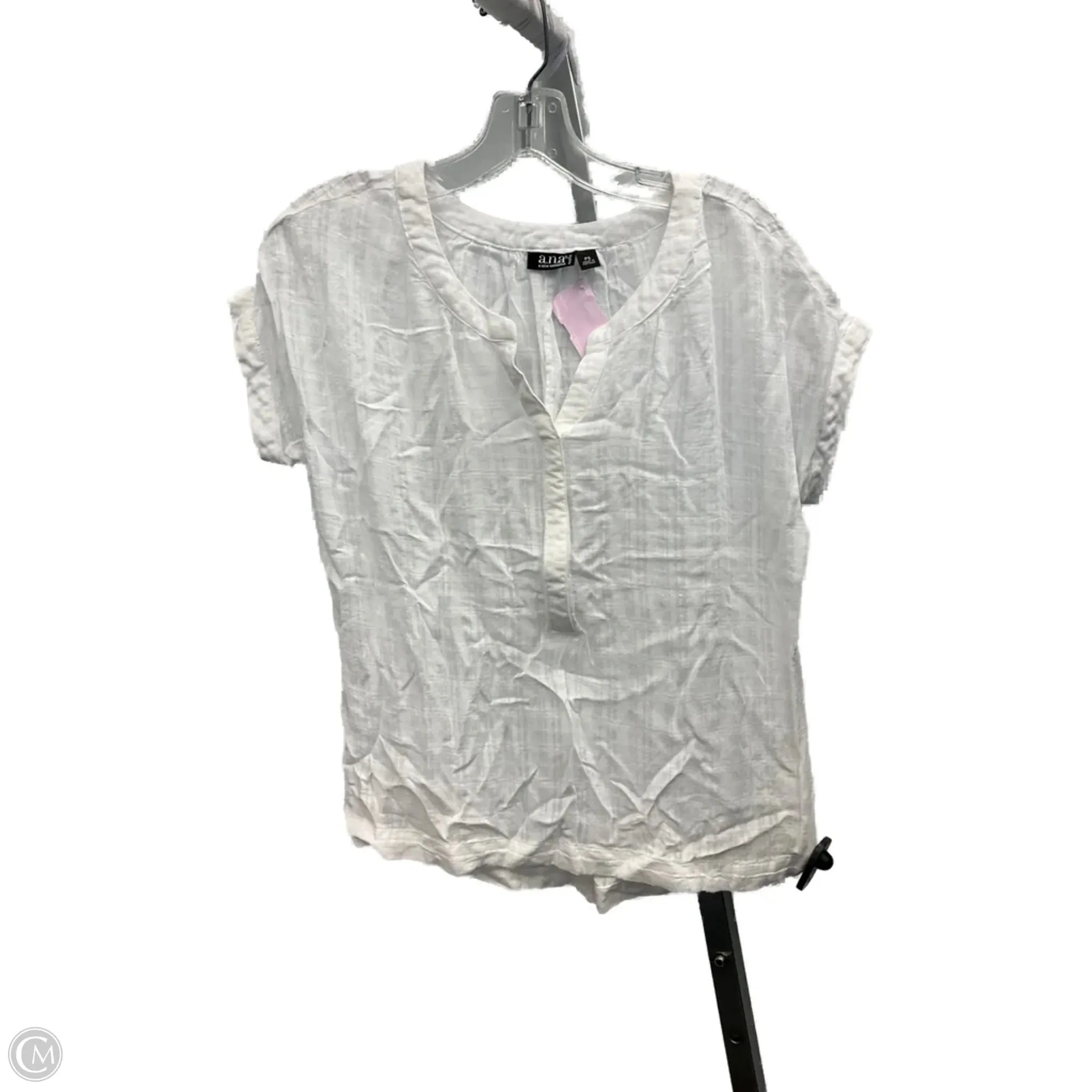 Top Short Sleeve By Ana In White, Size: Sp LightweightDesign