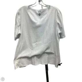 Top Short Sleeve By Croft And Barrow In White, Size: L Built In Odor Control