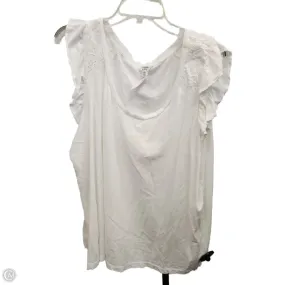 Top Short Sleeve By Crown And Ivy In Cream, Size: 2x Soft Sweater Breathable mesh