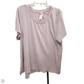 Multi Panel Cut Stretchable Knit Top Short Sleeve By Cupio In Purple, Size: 2x