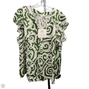 Top Short Sleeve By Haute Hippie In Cream & Green, Size: 1x Flexible Waistband Adaptation
