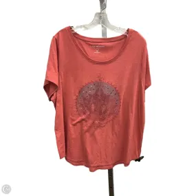 Breathable Microfiber AntiStatic Coating Top Short Sleeve By Lucky Brand In Orange, Size: Xxl