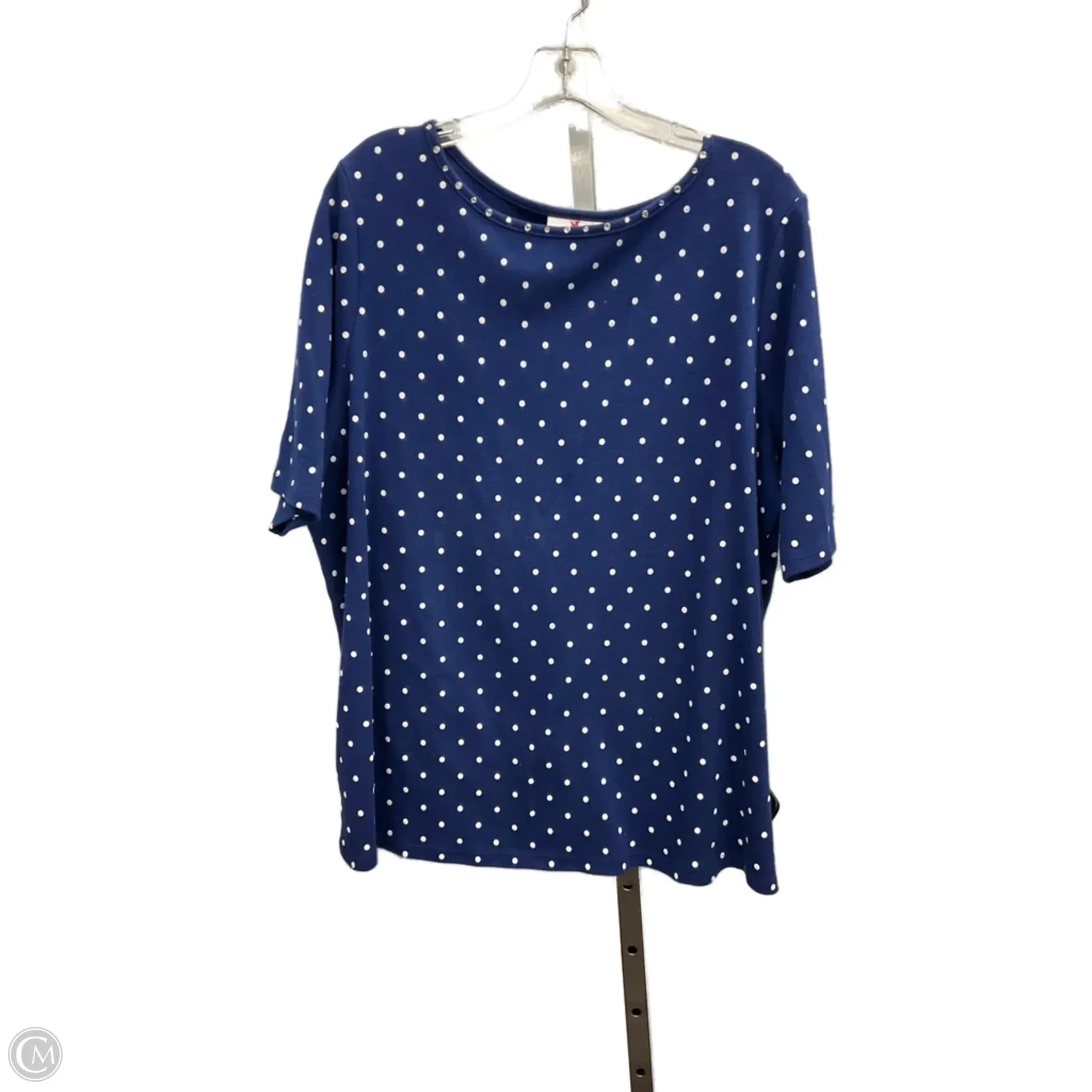 Top Short Sleeve By Quaker Factory In Blue, Size: 1x Heat Regulating Fabric