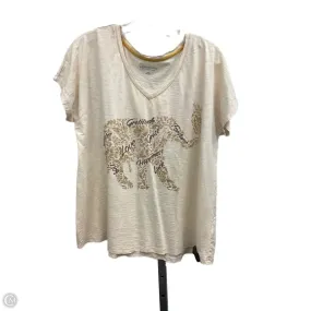 Classic Cut Stylish Outfit Top Short Sleeve By Soft Surroundings In Cream, Size: L