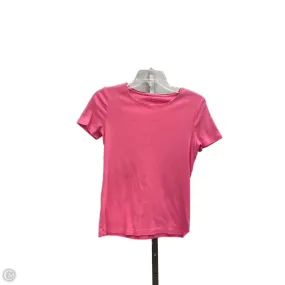 Soft Pullover Hydrophobic Threadwork Top Short Sleeve By Talbots In Pink, Size: S
