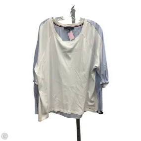Modular Pocket Layout Top Short Sleeve By Tommy Hilfiger In Brown & White, Size: 1x